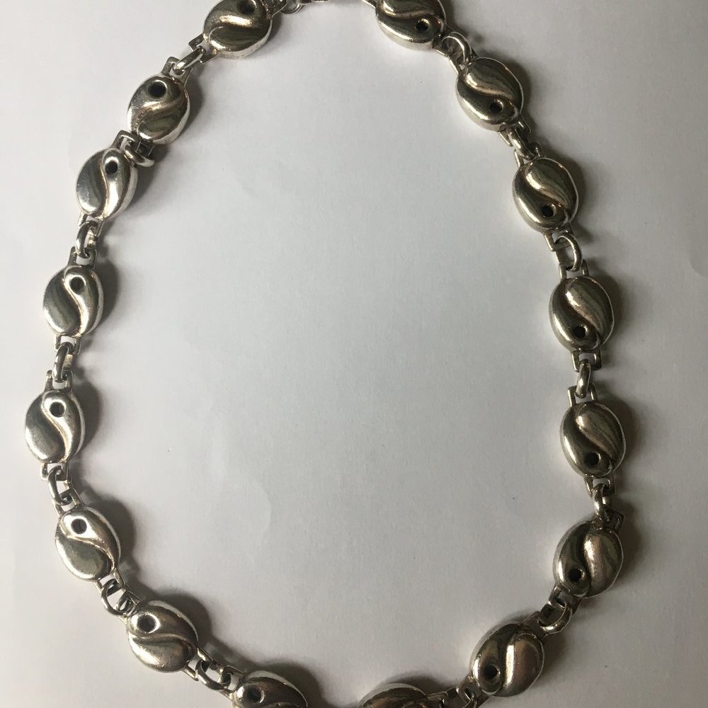 Solid Silver Yin Yang Link Necklace - image 6